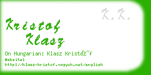 kristof klasz business card